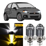 Fiat Punto 2006-2018 Uyumlu Mercekli Far Ampulü Led Xenon Çift Renk Sarı-Beyaz Far Şimşek Etkili CSP Led Lamba Uzun Kısa 2 Adet Takım