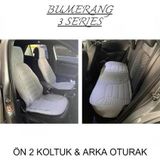 Fiat Punto Lüx Oto Koltuk Minderi Ön Arka Oturak 3'lü Set Bumerang Serisi GRİ