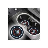 Fiat Silikon Bardaklık Altlığı 2’li Set Araç Içi Bardak Altlığı Aksesuar Logolu 72mm