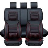 fiat Stilo Yarı Deri Platin Serisi Oto Koltuk Kılıfı Tam Set Siyah-Kırmızı - Siyah - Kırmızı