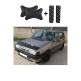 Fiat Uno Kaput Maskesi Beyaz Nakış Kapitone Yastık-Kemer Setli 131MPS