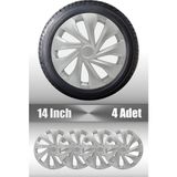 Fiat Uno Palio Albea 14" Inç Uyumlu 4 Adet 1 Takım Gri Kırılmaz Esnek Jant Kapağı 032 - Universal