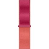 Fibaks Apple Apple Watch 10/11/9/8/7/6/5/4/3/SE/ULTRA/HK/PRO/MAX 49MM 46MM 45MM 44MM 42MM Kordon Kayış Bileklik Naylon Örgü Hasır Cırt Cırtlı Kaliteli Silikon - Nar