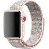 Fibaks Apple Apple Watch 10/11/9/8/7/6/5/4/3/SE/ULTRA/HK/PRO/MAX 49MM 46MM 45MM 44MM 42MM Kordon Kayış Bileklik Naylon Örgü Hasır Cırt Cırtlı Kaliteli Silikon - Pink Sand