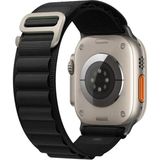 Fibaks Apple Apple Watch 10/11/9/8/7/6/5/4/3/SE/ULTRA/HK/PRO/MAX 49MM 46MM 45MM 44MM 42MM Renkli Dikişsiz Kumaş Alpine Loop Kordon - 38mm - Siyah