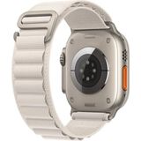 Fibaks Apple Apple Watch 10/11/9/8/7/6/5/4/3/SE/ULTRA/HK/PRO/MAX 49MM 46MM 45MM 44MM 42MM Renkli Dikişsiz Kumaş Alpine Loop Kordon - Beyaz