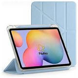 Fibaks Apple iPad 11 A16 10. Nesil 10.9 Kılıf Tri Folding Standlı Kalemlikli Kalem Bölmeli 3 Katlamalı Standlı Uyku Modlu Smart Kapak - iPad 10 - Mavi