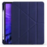 Fibaks Apple iPad Air 11 10.9 Inç Air 4 5 6 2020 2022 2024 Kılıf Tri Folding Standlı Kalemlikli Kalem Bölmeli 3 Katlamalı Standlı Uyku Modlu Smart Kapak - Lacivert - Air 11 4/5/6