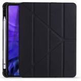Fibaks Apple iPad Air 11 10.9 Inç Air 4 5 6 2020 2022 2024 Kılıf Tri Folding Standlı Kalemlikli Kalem Bölmeli 3 Katlamalı Standlı Uyku Modlu Smart Kapak - Siyah - Air 11 4/5/6