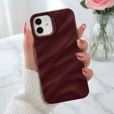 Fibaks Apple iPhone 11 Kılıf Parlak Kabartmalı Dalga Tasarımlı Desenli Mürdüm Darbe Emici Silikon Kapak - Dalga Mürdüm