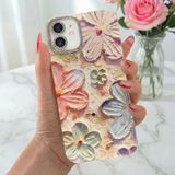 Fibaks Apple iPhone 11 Kılıf Renk Değiştiren Taşlı Kamera Lens Korumalı Pembe Çiçek Desenli Darbe Emici Kapak