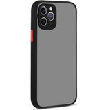 Fibaks Apple iPhone 11 Pro Max Kılıf Kamera Korumalı Mat Renkli Buzlu Hux Silikon Siyah