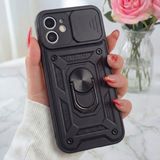Fibaks Apple iPhone 11 Uyumlu Kılıf Kamera Korumalı Sürgülü Yüzüklü Armor Military Tank Zırh - Raptor