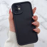 Fibaks Apple iPhone 12 Kılıf Kamera Korumalı Renkli Silikon Kapak - Siyah