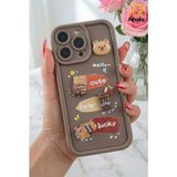 Fibaks Apple iPhone 12 Pro Max Kılıf Tasarımlı Desenli Kamera Korumalı Ayıcık Kahve Yumuşak Silikon Kapak - Cute Coco