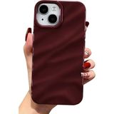 Fibaks Apple iPhone 13 - 14 - 15 Kılıf Parlak Kabartmalı Dalga Tasarımlı Desenli Mürdüm Darbe Emici Silikon Kapak - iPhone 13 / 14 / 15