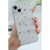 Fibaks Apple iPhone 13/14 Uyumlu Kılıf Tasarımlı Desenli Kamera Korumalı Şeffaf Çiçek Esnek Yumuşak Silikon Kapak - iPhone 13 / 14