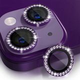 Fibaks Apple iPhone 14 Parlak Kamera Lens Koruyucu Cam ve Çerçeve Kamera Koruma Lensi - Derin Mor