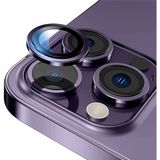 Fibaks Apple iPhone 14 Pro Renkli Lens Koruyucu Temperli Cam Koruma - Derin Mor