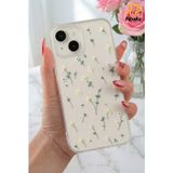 Fibaks Apple iPhone 14/13 Uyumlu Kılıf Tasarımlı Desenli Kamera Korumalı Şeffaf Çiçek Esnek Yumuşak Silikon Kapak