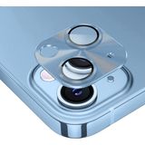 Fibaks Apple iPhone 15 Kamera Lens Koruyucu Metal Çerçeveli Tam Koruma Temperli Cam - Mavi