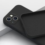 Fibaks Apple iPhone 15 Plus Kamera Korumalı Lansman Içi Kadife Yumuşak Liquid Silikon Kılıf - Siyah