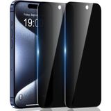 Fibaks Apple iPhone 15 Plus Tam Kapatan Tamperli Hayalet Gizlilik Filtreli Cam Ekran Koruyucu - Siyah - iPhone 15 Plus/14 Plus