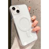 Fibaks Apple iPhone 15 Plus/14 Plus Kılıf Magsafe Wireless Kablosuz Şarj Destekli Sert Şeffaf Darbe Emici Kapak
