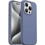 Fibaks Apple iPhone 15 Pro Kılıf Kadife Lansman Soft Yumuşak Liquid Silikon Kamera Korumalı Kapak - Lavanta