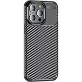 Fibaks Apple iPhone 15 Pro Kılıf Karbon Fiber Desenli Renk Atmaz Koruyucu Kilif - Siyah
