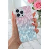Fibaks Apple iPhone 15 Pro Max Kılıf Parlak Fiyonk Desenli Darbe Emici Kamera Çıkıntılı Renkli Silikon Kapak - Mor - Mavi