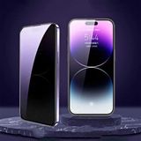 Fibaks Apple iPhone 15 Pro Max Uyumlu Hayalet Ekran Koruyucu Tam Kapatan Gizli Tamperli Cam - Siyah