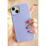 Fibaks Apple iPhone 15/14/13 Kılıf Kadife Lansman Soft Yumuşak Liquid Lila Silikon Kamera Korumalı Kapak