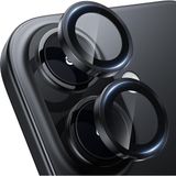 Fibaks Apple iPhone 16 Kamera Koruma Renkli Lens Koruyucu Temperli Cam Koruma - Siyah