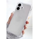 Fibaks Apple iPhone 16 Kılıf Airbag Crystal Sert Pc Antishock Darbe Emici Kenar Şeffaf Silikon Kapak