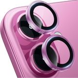 Fibaks Apple iPhone 16 Plus Kamera Koruma Renkli Lens Koruyucu Temperli Cam Koruma - Pembe
