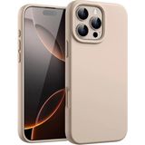 Fibaks Apple iPhone 16 Pro Kılıf Kadife Lansman Soft Yumuşak Liquid Silikon Kamera Korumalı Kapak - Gold