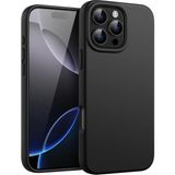 Fibaks Apple iPhone 16 Pro Kılıf Kadife Lansman Soft Yumuşak Liquid Silikon Kamera Korumalı Kapak - Siyah