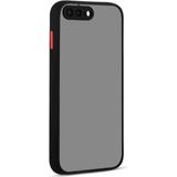 Fibaks Apple iPhone 7 Plus Kılıf Kamera Korumalı Mat Renkli Buzlu Hux Silikon Siyah