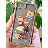 Fibaks Apple iPhone 7/8/SE20/SE22 Kılıf Tasarımlı Desenli Kamera Korumalı Ayıcık Kahve Renkli Yumuşak Silikon Kap - iPhone 7/8 SE - Cute Coco