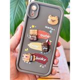 Fibaks Apple iPhone Xr Kılıf Tasarımlı Desenli Kamera Korumalı Ayıcık Kahve Renkli Yumuşak Silikon Kap - Cute Coco