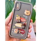 Fibaks Apple iPhone X/xs Kılıf Tasarımlı Desenli Kamera Korumalı Ayıcık Kahve Renkli Yumuşak Silikon Kap - Cute Coco
