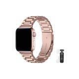 Fibaks Apple Watch 11-10 46mm 49/45/44 MM Uyumlu 9/8/7/6/5/4/3/SE Paslanmaz Çelik Klipsli Kordon Bileklik