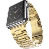 Fibaks Apple Watch 11/10 46MM 9/8/7/6/5/4/3/SE/ULTRA/HK/PRO/MAX 49MM 45MM 44MM Kordon Paslanmaz Çelik Stainless Steel Baklalı Ayarlanabilir Akıllı Saat Kordonu - Gold - Apple 44mm