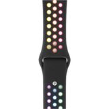 Fibaks Apple Watch 11/10 46MM 9/8/7/6/5/4/3/SE/ULTRA/HK/PRO/MAX 49MM 45MM 44MM Uyumlu Kordon Kayış Bileklik Delikli Spor Band - Siyah - Gökkuşağı