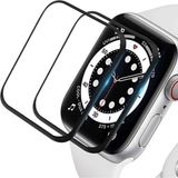 Fibaks Apple Watch 7 8 45MM Uyumlu Tam Kaplayan Ultra Ince Kavisli Siyah Çerçeveli Saat Ekran Koruyucu Pet - Apple 45mm