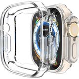 Fibaks Apple Watch 8 Ultra 49MM Kasa ve Ekran Koruyucu 360 Tam Koruma Yumuşak Silikon Kılıf - Şeffaf