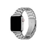 Fibaks Apple Watch Series 10/11 42MM 10/9/8/7/6/5/4/3/SE 41MM 40MM 38MM Kordon Paslanmaz Çelik Stainless Steel Baklalı Ayarlanabilir Akıllı Saat Kordonu - Gümüş - Apple 41mm