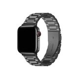 Fibaks Apple Watch Series 10/11 42MM 10/9/8/7/6/5/4/3/SE 41MM 40MM 38MM Kordon Paslanmaz Çelik Stainless Steel Baklalı Ayarlanabilir Akıllı Saat Kordonu - Siyah - Apple 40mm