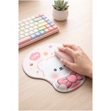Fibaks Cute Ayıcık Pembe Fiyonklu Ayıcıklı Bilek Destekli Ergonomik Mouse Pad, Rahat Konforlu Masa Matı, Ofis Ev Oyuncu